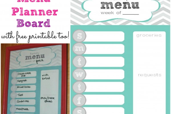 Easy Menu Planner Board