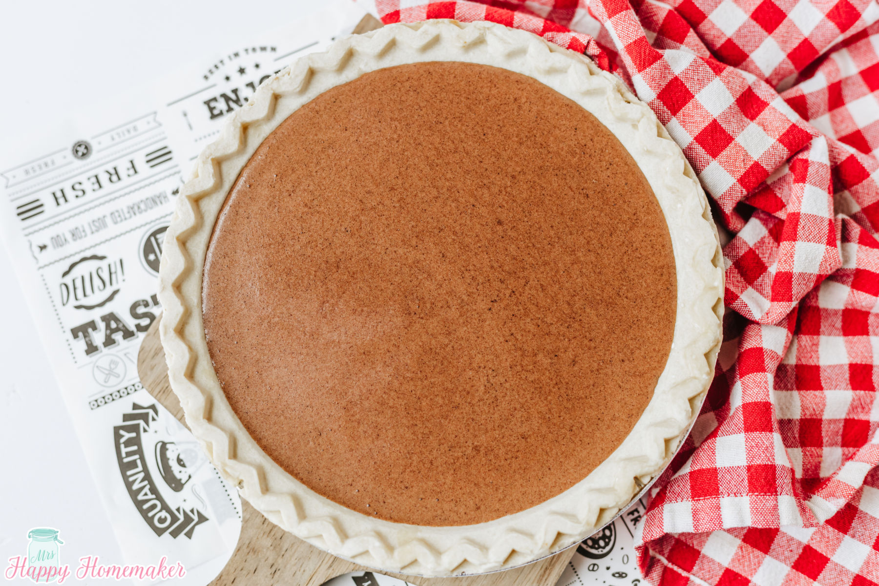 Chocolate Fudge Pie before baking