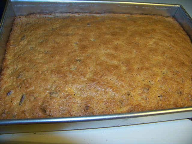 baked carrot cake in a cake pan - unfrosted 