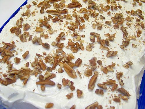 Carrot Cake with pecans on top