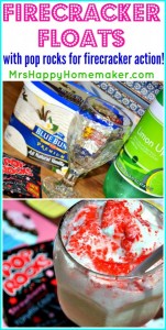 These Firecracker Floats have real popping action that kinda feels like fireworks in your mouth that's created by using Pop Rocks. They're SO yummy!! | MrsHappyHomemaker.com @MrsHappyHomemaker