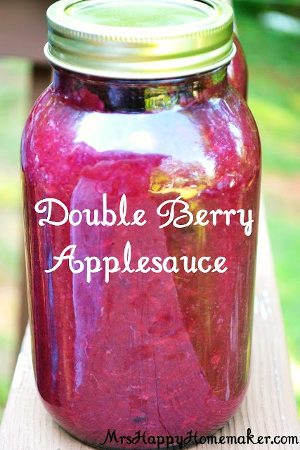 Double Berry Applesauce (with strawberries and blueberries)