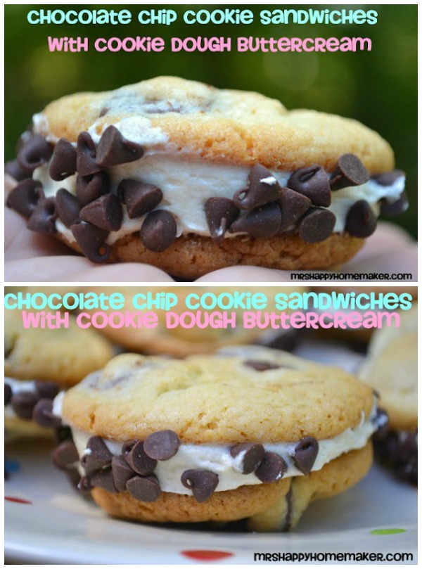 Chocolate Chip Cookie Sandwiches with Cookie Dough Buttercream