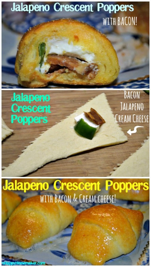 Jalapeno & Bacon Crescent Poppers, SO EASY & SO GOOD!! | MrsHappyHomemaker.com @thathousewife