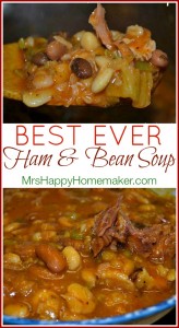 Best Ever Ham & Bean Soup | MrsHappyHomemaker.com @MrsHappyHomemaker