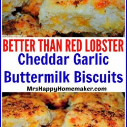 Cheddar Garlic Buttermilk Biscuits copycat Red Lobster Biscuits but better! | MrsHappyHomemaker.com @MrsHappyHomemaker