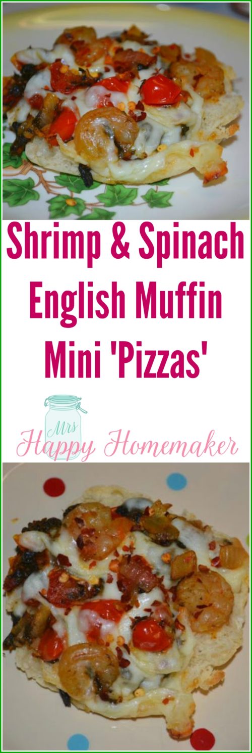 Shrimp & Spinach English Muffin Mini Pizzas