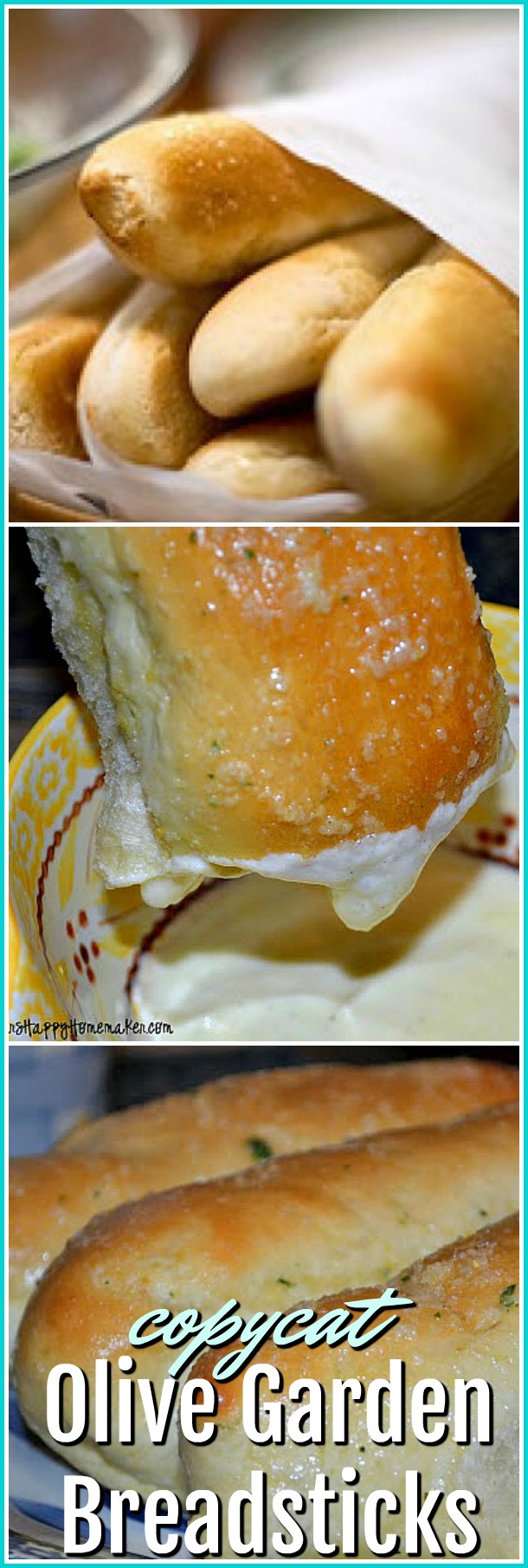 Copycat Olive Garden Breadsticks recipe | MrsHappyHomemaker.com @MrsHappyHomemaker #olivegardenbreadsticks #copycatolivegardenbreadsticks #breadsticks #olivegarden #homemadebread