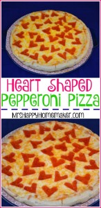 Super Easy Heart Shaped Pepperoni Pizza | MrsHappyHomemaker.com @mrshappyhomemaker