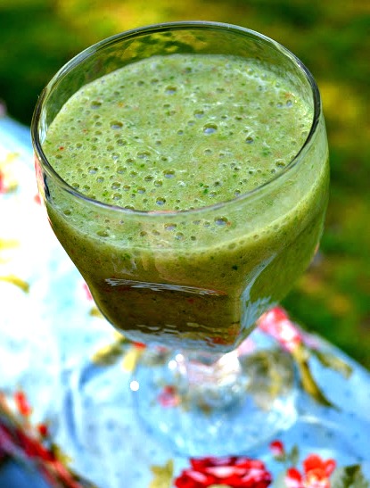 Mean Green Smoothie - tastes SO good, and it's REALLY good for you too! Don't let the color fool you - all the fruits cover up the taste of the spinach! Addicting!