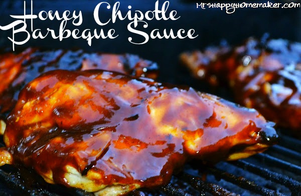 Honey Chipotle Barbeque Sauce - on chicken breasts cooking on the grill