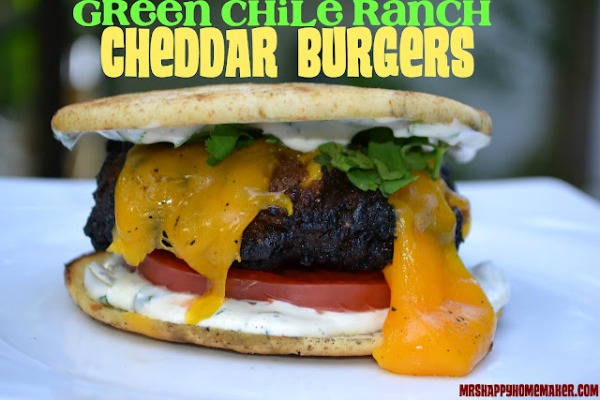 Green Chile Ranch Cheddar Burgers