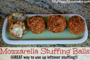 Mozzarella Stuffing Balls - great way to use up leftover stuffing!