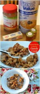 Homemade Peanut Butter Cookie Granola Cereal - healthy but tastes like cookies, and it is SO easy! | MrsHappyHomemaker.com @mrshappyhomemaker
