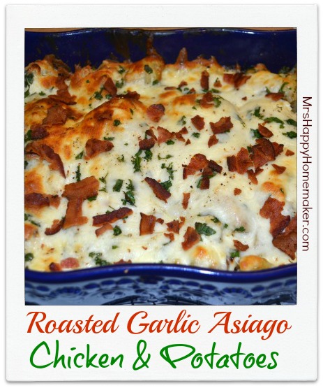 Roasted Garlic Asiago Chicken & Potatoes - this is ridiculously good!!