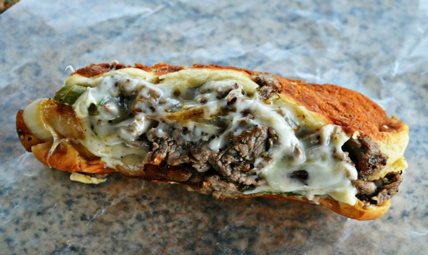 My Favorite Philly Cheesesteak Sandwich with lots of melty cheese