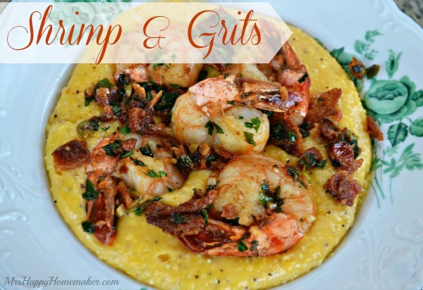 These delicious Shrimp & Grits are a Southern staple. The garlic & bacon in this dish make it perfect!