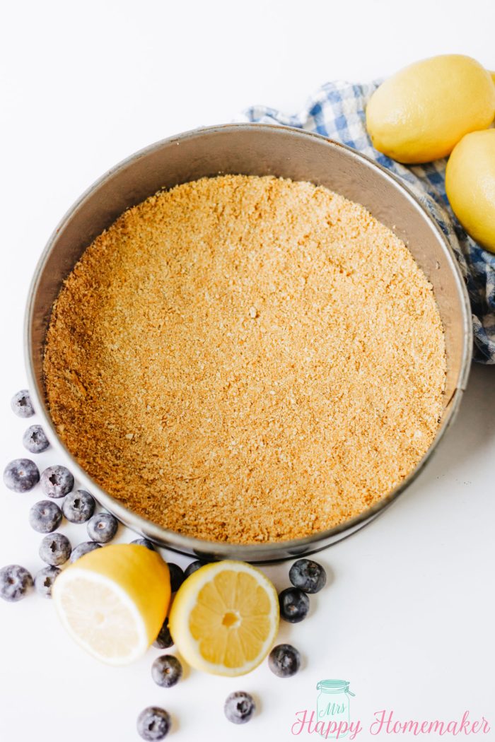 graham cracker crust pressed into a springform pan
