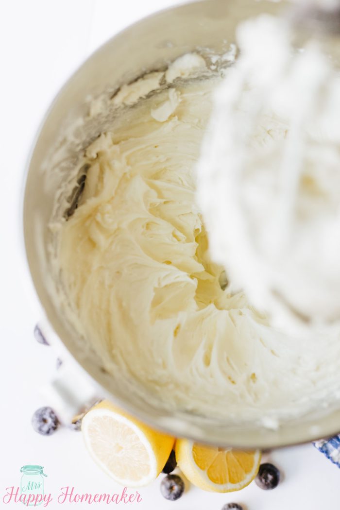whipped cream cheese in a bowl