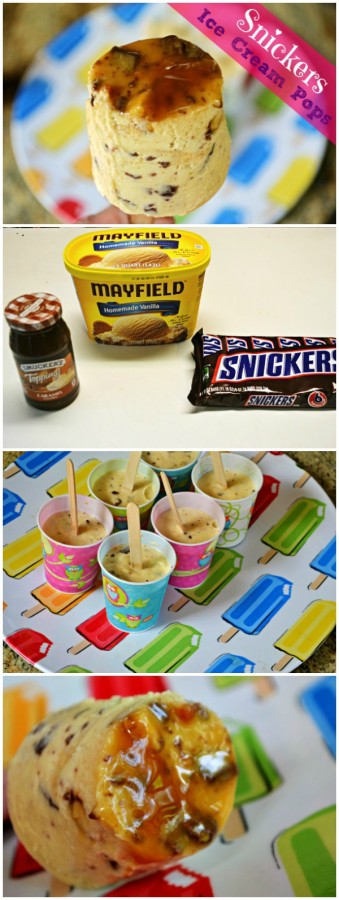 3 Ingredient Snickers Ice Cream Bars