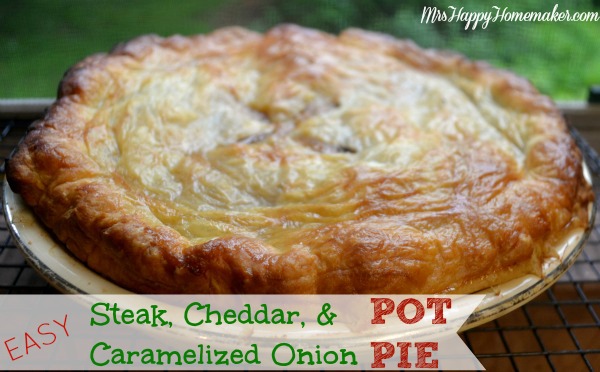 Easy Steak, Cheddar, & Caramelized Onion Pot Pie