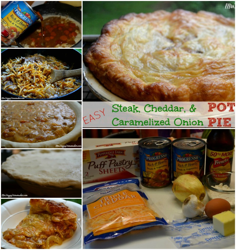 Easy Steak, Cheddar, & Caramelized Onion Pot Pie