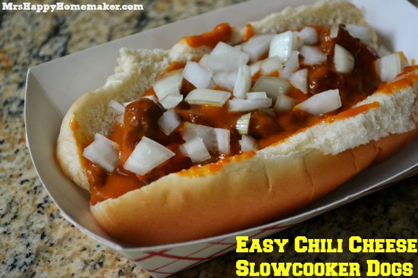 Easy Chili Cheese Slowcooker Dogs