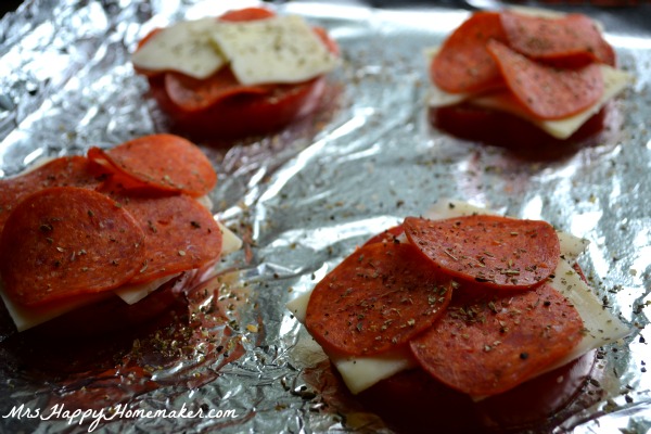 Baked Pizza Tomatoes - crustless pizza