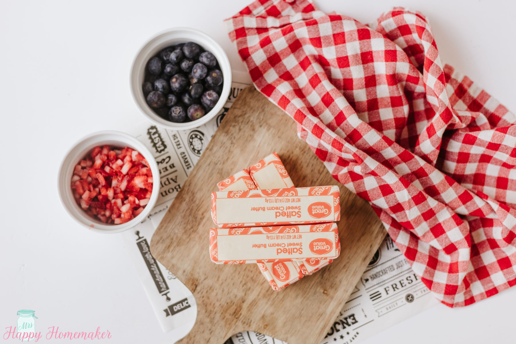 ingredients to make berry butter