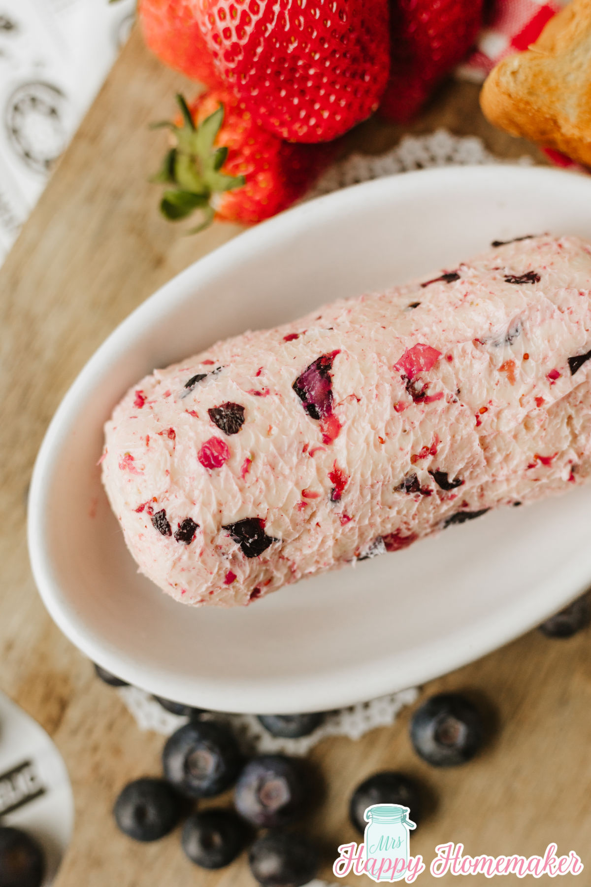 Berry Butter in a white oval dish