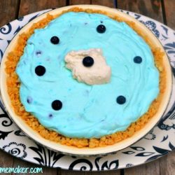 Blueberry Cloud Pie with Rice Krispie Treat Crust