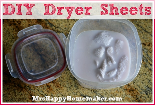 DIY Homemade Dryer Sheets - Mrs Happy