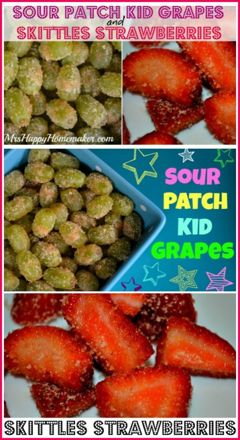 Love candy like I do? Now you can make Sour Patch Kid Grapes & Skittles Strawberries with just 2 ingredients & they taste just like the candy!