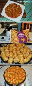 Make hash browns in the waffle cooker with tater tots