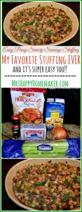My Favorite Stuffing Ever and it's super easy too! | MrsHappyHomemaker.com @mrshappyhomemaker