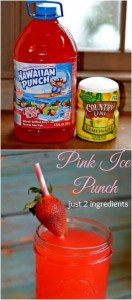 Pink Ice Punch, just 2 ingredients & it's so yummy! | MrsHappyHomemaker.com @mrshappyhomemaker