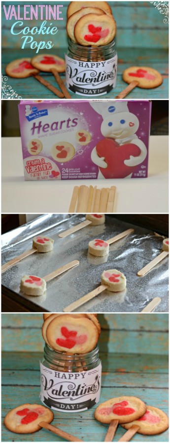 Super Easy Valentine's Day Cookie Pops | MrsHappyHomemaker.com @thathousewife
