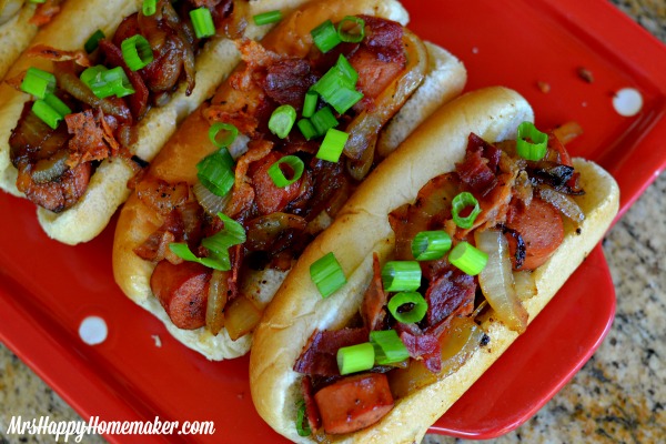 Bacon & Vidalia Onion Hot Dog Grinders