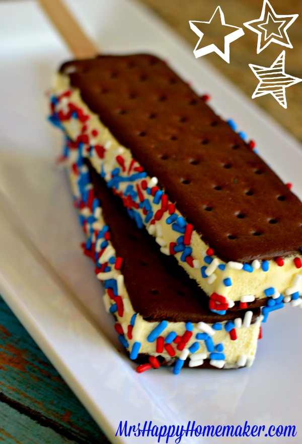 Patriotic Ice Cream Sandwiches