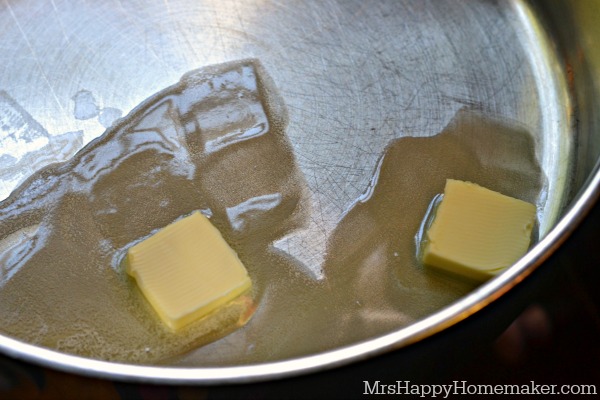 Melting butter in a pan 