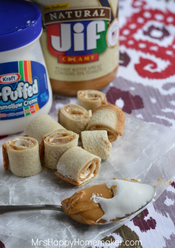 Peanut Butter & Marshmallow Cream Roll Ups