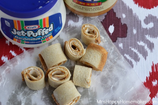 Peanut Butter & Marshmallow Cream Roll Ups