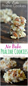 No Bake Praline Cookies - SO EASY!! | MrsHappyHomemaker.com @mrshappyhomemaker