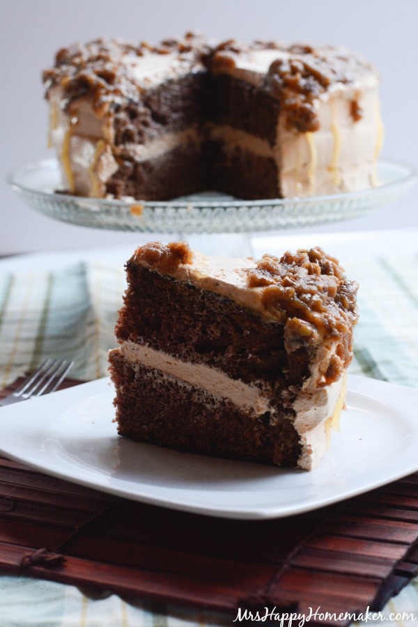 Chocolate Butterscotch Praline Cake