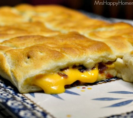 Grilled Cheese Bacon Crescent Squares