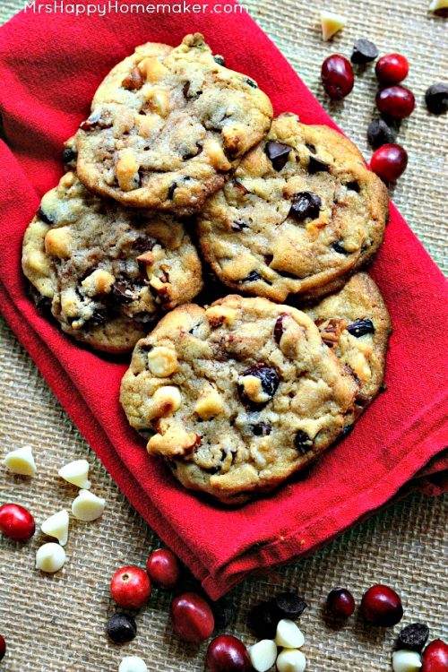 Cranberry Double Chocolate Chip Cookies