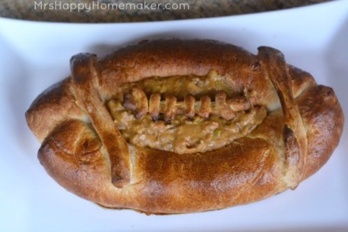 Football Bread Bowl with Taco Dip
