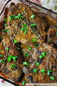 Ranch Pork Chop and Potato Casserole with Cheddar Gravy - one dish easy weeknight meal