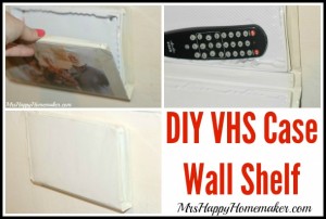 DIY VHS Case Wall Shelf