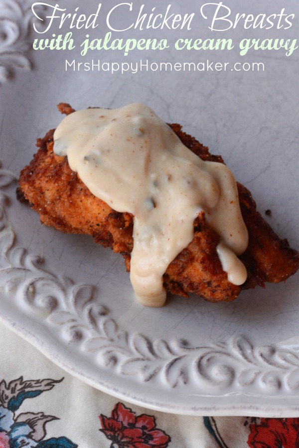 Fried Chicken Breasts with Jalapeño Gravy